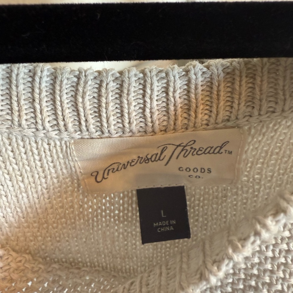 Universal Thread Cream Ribbed Sleeveless Tank Top - Picture 3 of 4